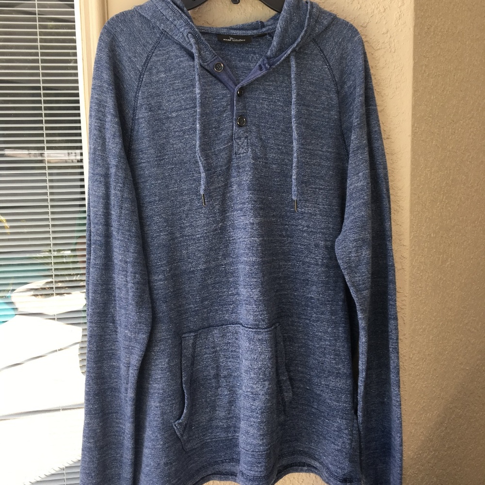 ⬇️EUC Marc Anthony BlueHooded Lightwt. Sweatshirt - Picture 1 of 3